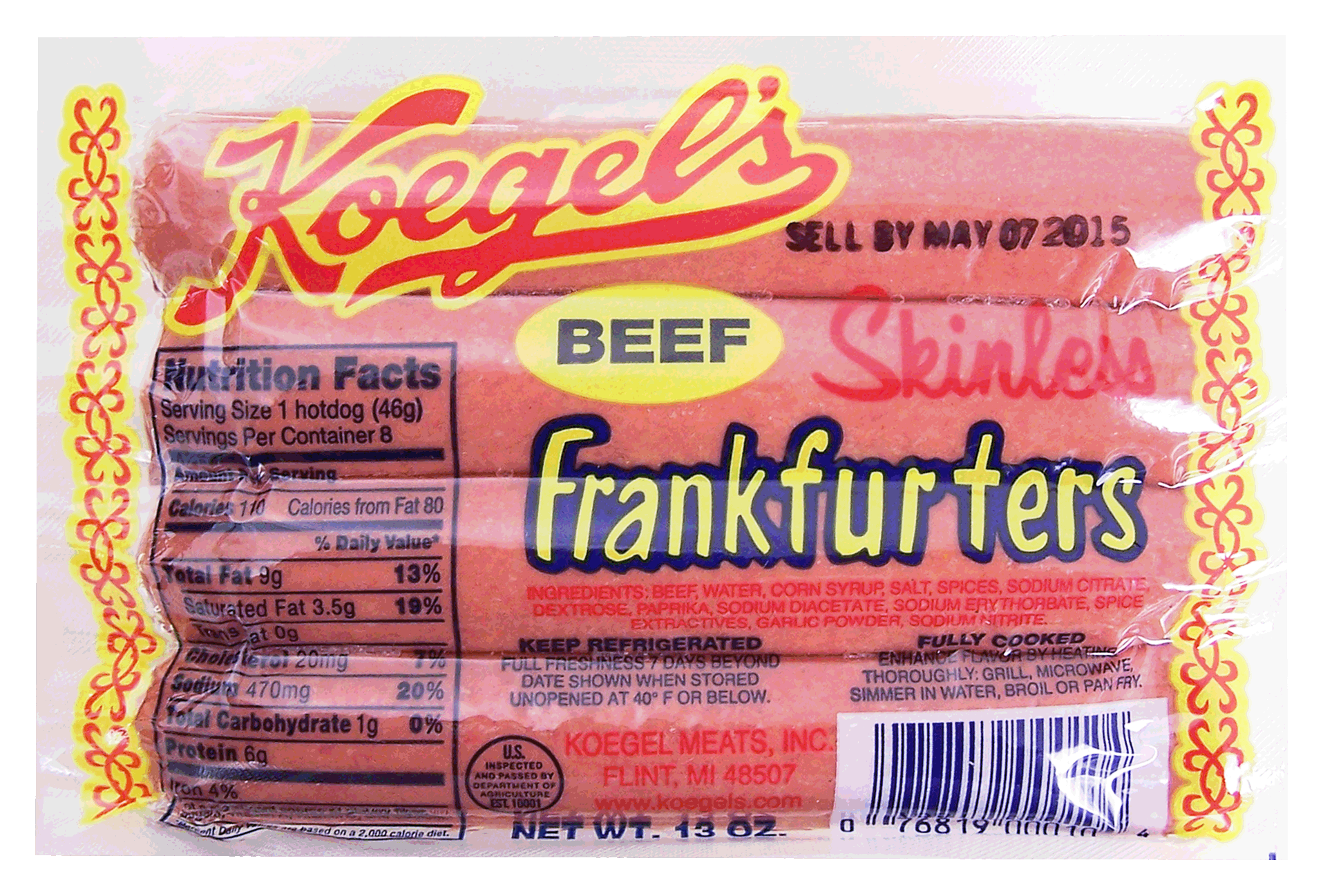 Koegel's  beef skinless frankfurters, 8-count Full-Size Picture